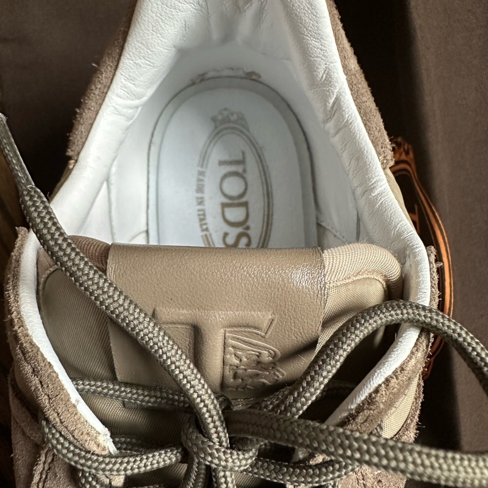 TOD'S 1T SNEAKERS IN SUEDE AND FABRIC - BROWN/BEIGE - size 8.5 - Picture 7 of 12